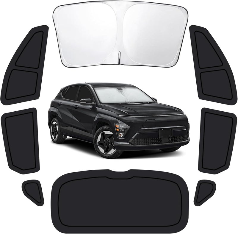 FSHAANY'S Car Window Shades for Hyundai Kona 2024-2026, Full Car Window Covers for Privacy, Sunshades for Kona Front Rear Windshield Side Windows to Block UV and Protect Privacy(8pcs) - Image 1